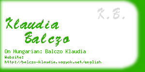 klaudia balczo business card